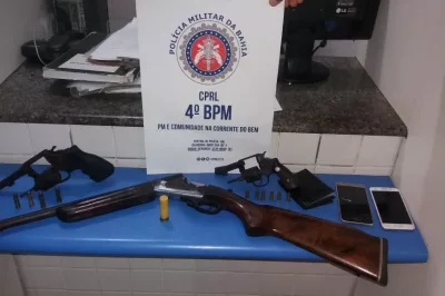 Alagoinhas: Policiais da CETO realizam prisões em flagrante e apreendem 3 armas de fogo
