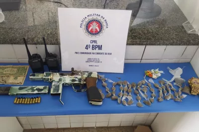 Polícia Militar apreende submetralhadora e drogas em Alagoinhas