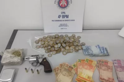 Policiais da CETO apreendem arma de fogo e drogas em Alagoinhas