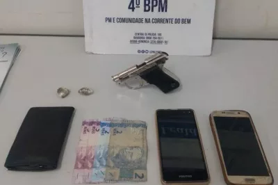 Policiais do 4°BPM prendem em flagrante dois homens suspeitos de roubo a mão armada