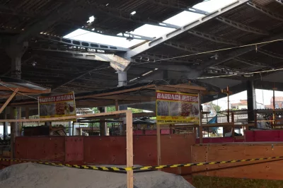 SUSTO: Ventos fortes derrubam parte do telhado da Central de Abastecimento de Alagoinhas