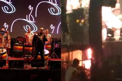 Curto-circuito causa incêndio em show do Olodum, no Pelourinho