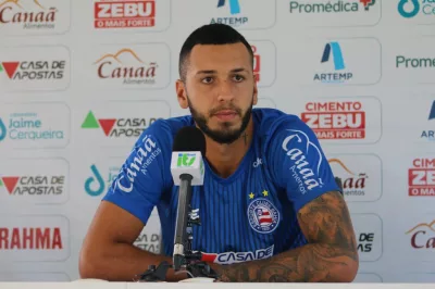 Zagueiro Gustavo fala sobre expectativa de jogar pela primeira vez na Fonte Nova: ”É um sonho”