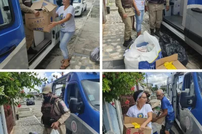 Alagoinhas: Quarto Batalhão doa roupas e alimentos ao “Projeto Oxente Gente”.