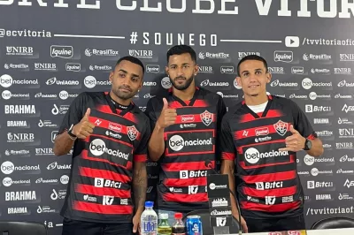 Dionísio, Miller e Thiaguinho são apresentados no Vitória