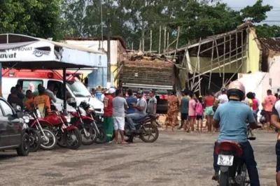 Alagoinhas: Caminhão desgovernado atinge estabelecimentos comerciais e deixa feridos no Riacho da Guia