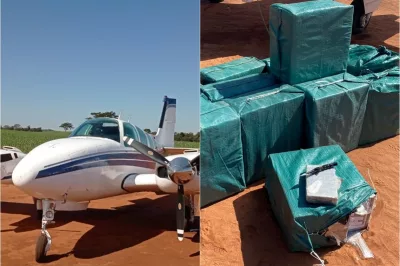 Aeronave interceptada pela Força Aérea é encontrada com 500 kg de cocaína