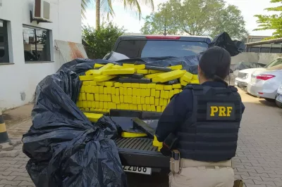 Dupla é detida com mais de 800 tabletes de maconha escondidos em caminhonete na BR-242