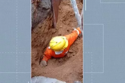 Dois operários são resgatados após ficarem soterrados em obra de viaduto em Feira de Santana