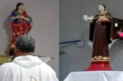 Imagens raras de Santo Antônio e Santa Bárbara furtadas de igreja na Bahia são recuperadas