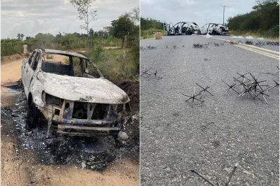 Irará: carros utilizados em ataques a bancos são encontrados incendiados