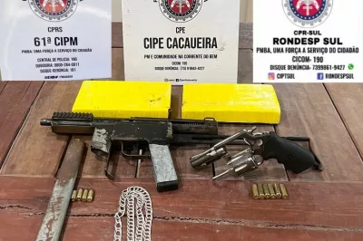 Submetralhadora, um revólver e maconha são apreendidas no interior da Bahia