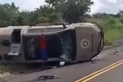 Maracás: Comandante da PM e mais dois policiais ficam feridos em acidente na BA-026