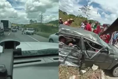 Candeias: Duas mulheres morrem e 4 pessoas ficaram feridas em batida na BR-324