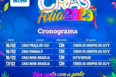CRAS folia acontece nesta quinta(16) e sexta-feira (17)