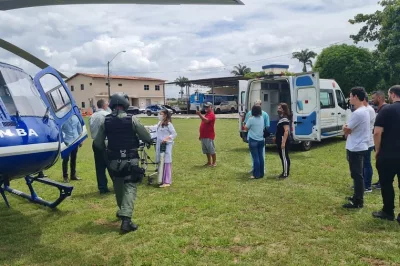 Idosa de 89 anos é socorrida por helicóptero no Recôncavo Baiano