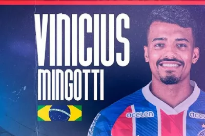 Bahia anuncia contratação do atacante Vinicius Mingotti por empréstimo