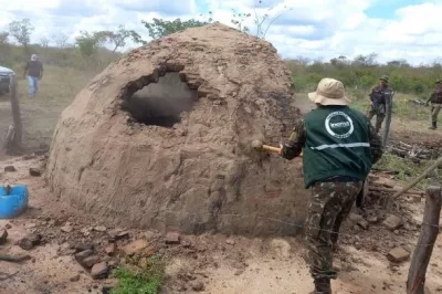 Inema e Polícia Ambiental desativam 12 fornos ilegais de produção de carvão no oeste baiano