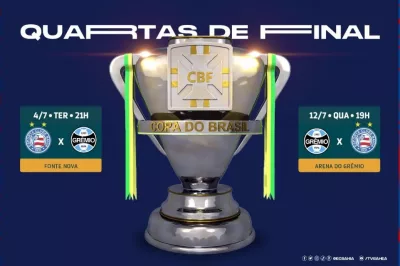 CBF divulga programação das quartas de final da Copa do Brasil entre Bahia e Grêmio