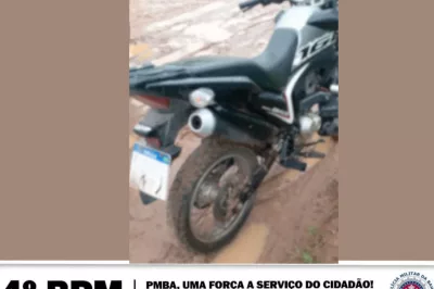 Alagoinhas: Moto roubada é recuperada por policiais do 4° BPM no distrito de Riacho da Guia