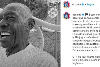 Morre Henricão, campeão brasileiro e ídolo do Bahia