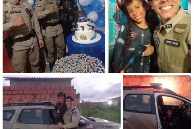 Em Alagoinhas, policiais do Quarto Batalhão realizam sonho de criança em seu aniversário