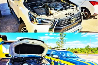 Gêmeos: PRF apreende duas Hilux trafegando clonadas na BR 101