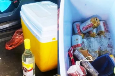 Motorista é flagrado pela PRF com latas de cerveja e garrafa de cachaça na cabine de caminhão