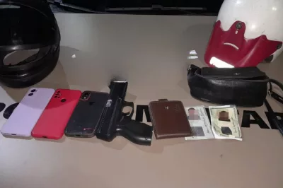 Aramari: Polícia Militar prende dois suspeitos de roubo e apreendem simulacro de arma de fogo