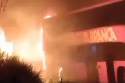 Ônibus pega fogo após batida com carreta em trecho da BR-101