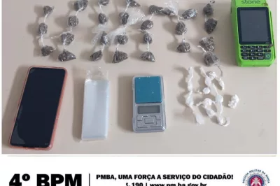Alagoinhas: policiais do Quarto Batalhão apreendem drogas e prendem mulher em flagrante delito