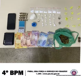 Alagoinhas: Policiais do 4° BPM apreendem drogas e prendem suspeito de tráfico