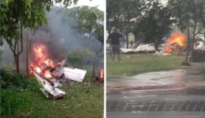 Cinco pessoas morrem em queda de avião no interior de São Paulo