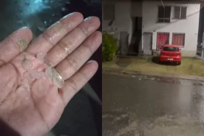 Moradores registram chuva de granizo em Mata de São João