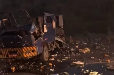 Carro-forte fica destruído em ataque na BR-101 perto de barragem de Pedra do Cavalo