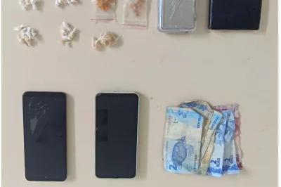 Em Alagoinhas, policiais do 4° BPM apreendem drogas na área comercial