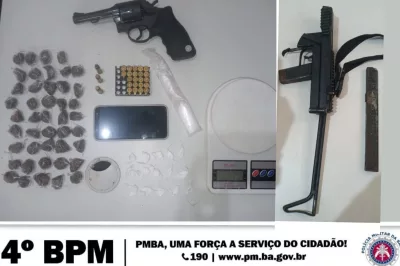 Inhambupe: policiais do 4° BPM apreendem armas de fogo e drogas