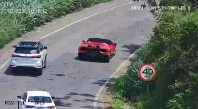 Lamborghini é interceptada pela PRF após passar em 2 praças de pedágio na BR 324 sem pagar a tarifa