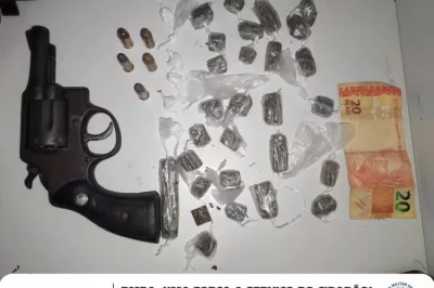 Policiais do 4° BPM e da CIPE-LN apreendem armas de fogo e drogas no Riacho da Guia