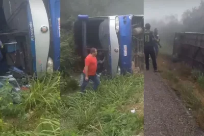 Oito pessoas ficam feridas após tombamento de ônibus na BR-116