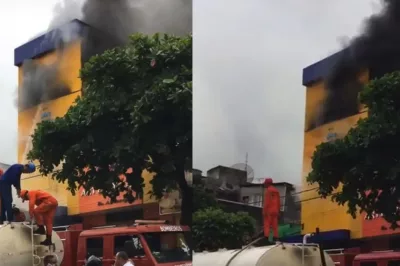 Incêndio atinge loja de roupas no centro de Itaberaba; cerca de 30 militares trabalharam na ocorrência