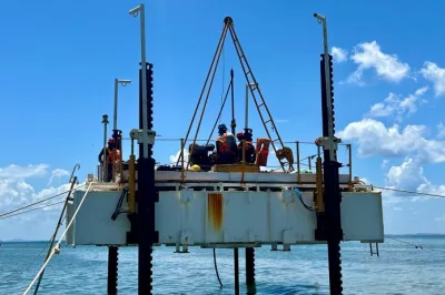 Sondagem da Ponte Salvador-Itaparica é iniciada em Vera Cruz com uso de plataforma