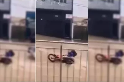 Motociclista é arrastado pela chuva em Vitória da Conquista