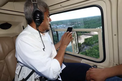 Governador sobrevoa os municípios de Canudos e Jeremoabo para acompanhar ações de emergência