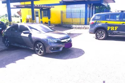 Civic com B.O registrado no Rio de Janeiro é recuperado pela PRF na BR-101