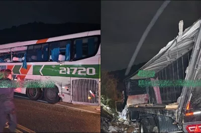 Acidente envolvendo ônibus e caminhão deixa quatro mortos na BR 101