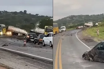 Acidente entre Feira de Santana e Tanquinho deixa trânsito interditado na BR-324
