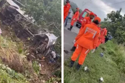 Ônibus com pacientes cai em ribanceira e deixa quatro mortos em São Sebastião do Passé