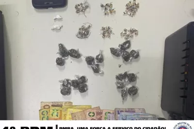 Polícia Militar apreende drogas e prende suspeito de tráfico em Alagoinhas