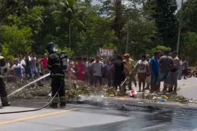 Protesto bloqueia BA-504 em Alagoinhas por acidentes com animais soltos
